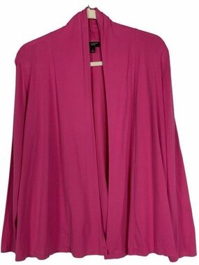 Talbots Open Cardigan, Pink (raspberry color), 92% Pima Cotton/8% Spandex, large